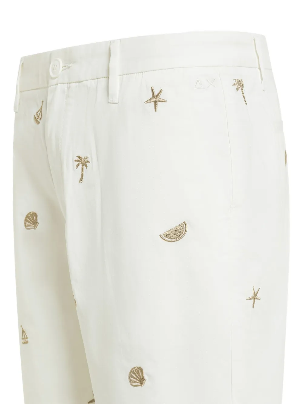 Sun68 embroidered cotton shorts Wit