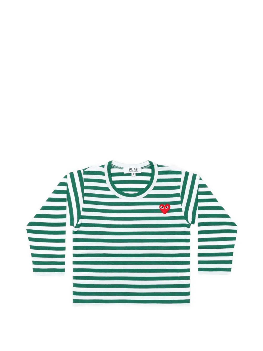 Comme Des Garçons Play Kids striped long-sleeve T-shirt Groen
