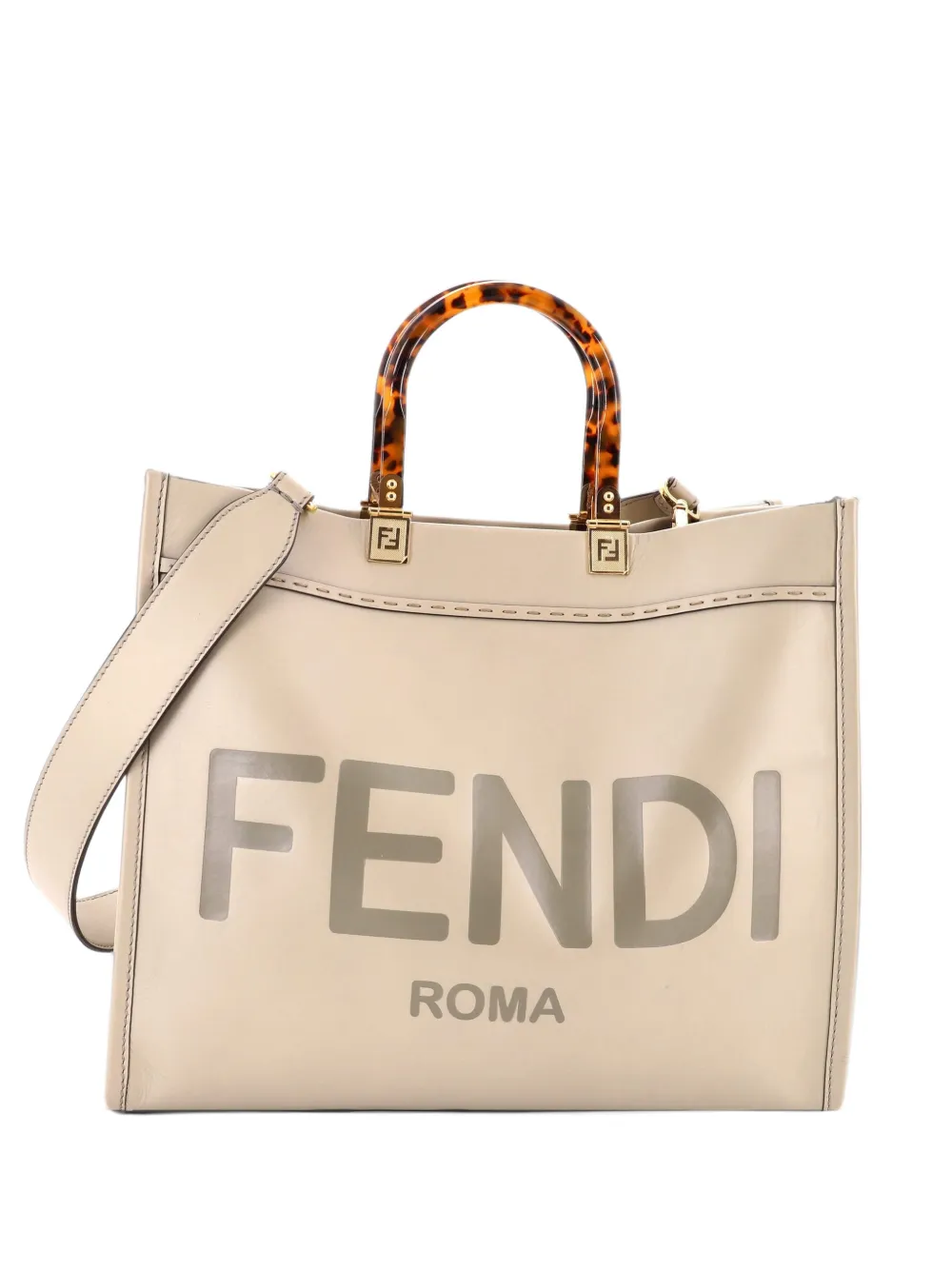 Fendi Pre-Owned Sunshine Shopper Leather Medium tote bag - Grün