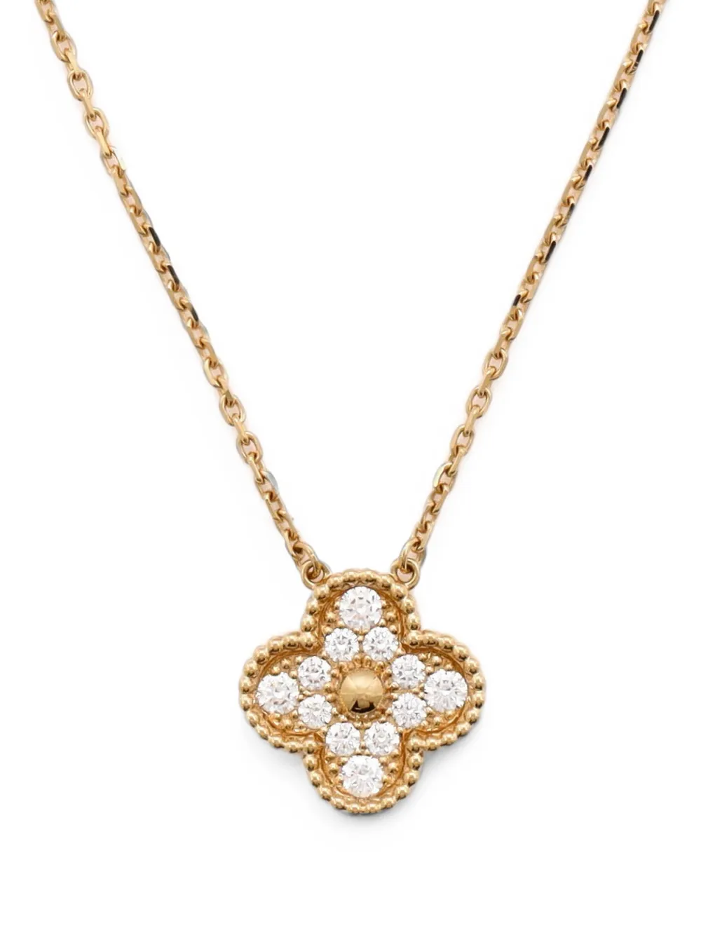 Van Cleef & Arpels Pre-Owned Vintage Alhambra Pendant 18K Yellow Gold and Diamonds necklace - Oro