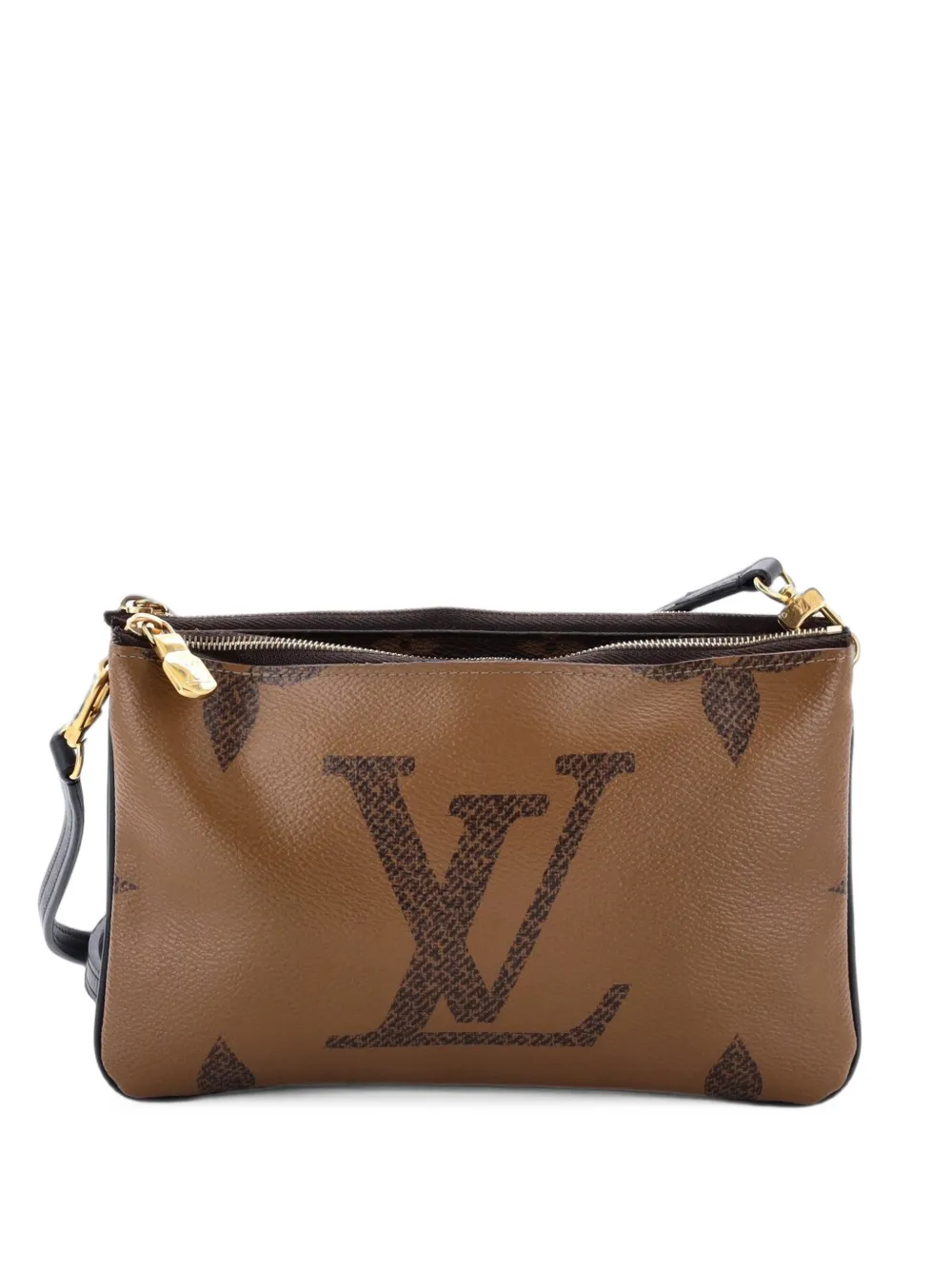 Louis Vuitton Pre-Owned Double Zip Pochette Reverse Monogram Giant clutch bag - Braun