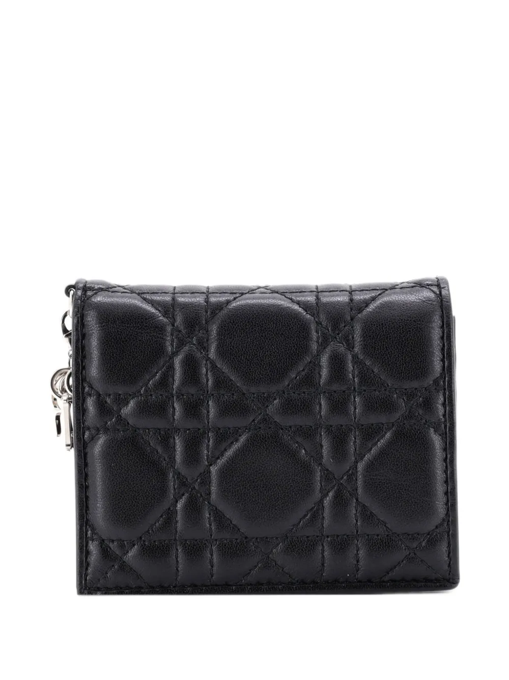 Christian Dior Pre-Owned Lady Dior Wallet Cannage Quilt Leather Mini small wallets - Nero