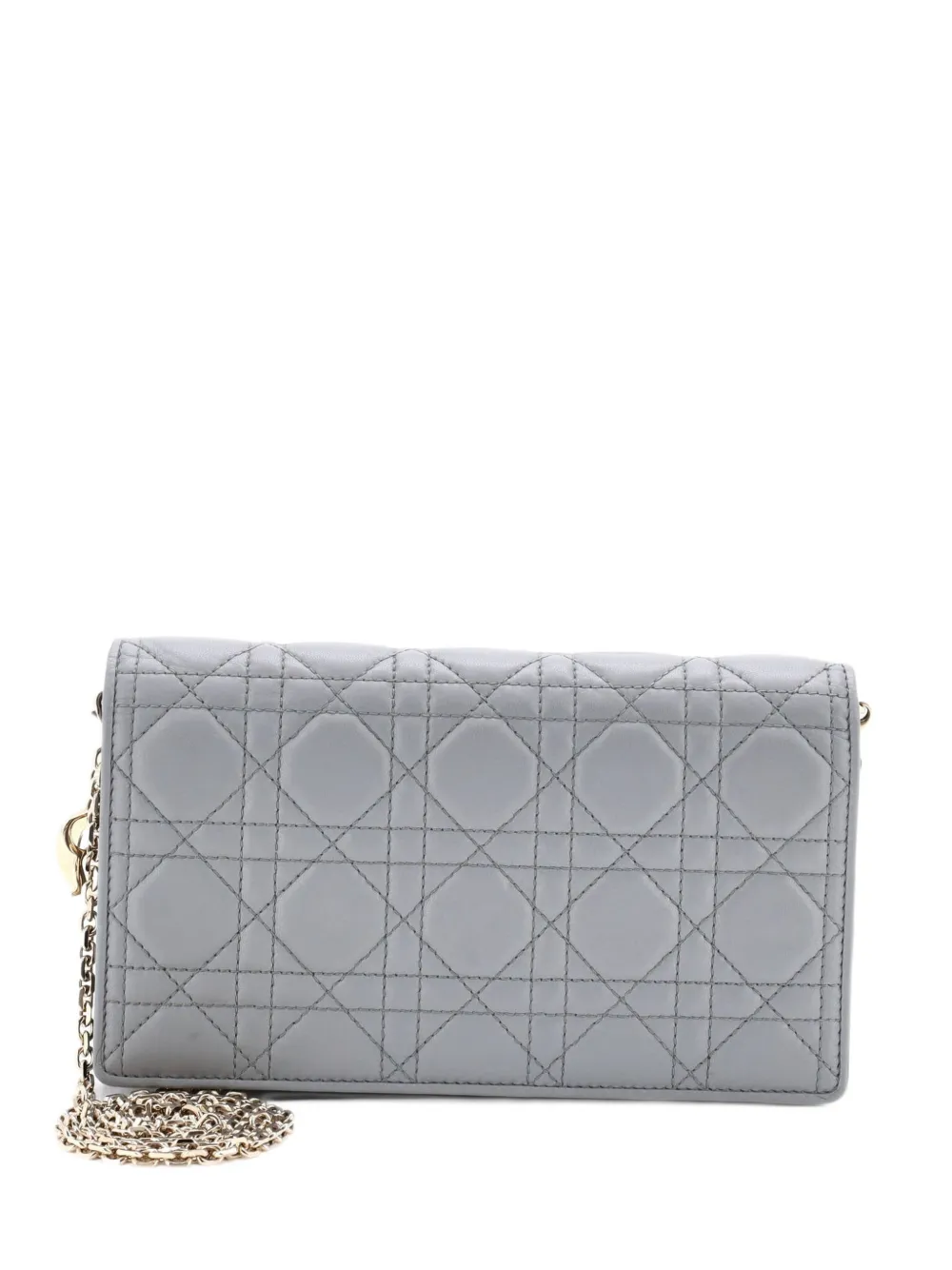 Christian Dior Pre-Owned Lady Dior Chain Pouch Cannage Quilt Lambskin clutch bag - Grau