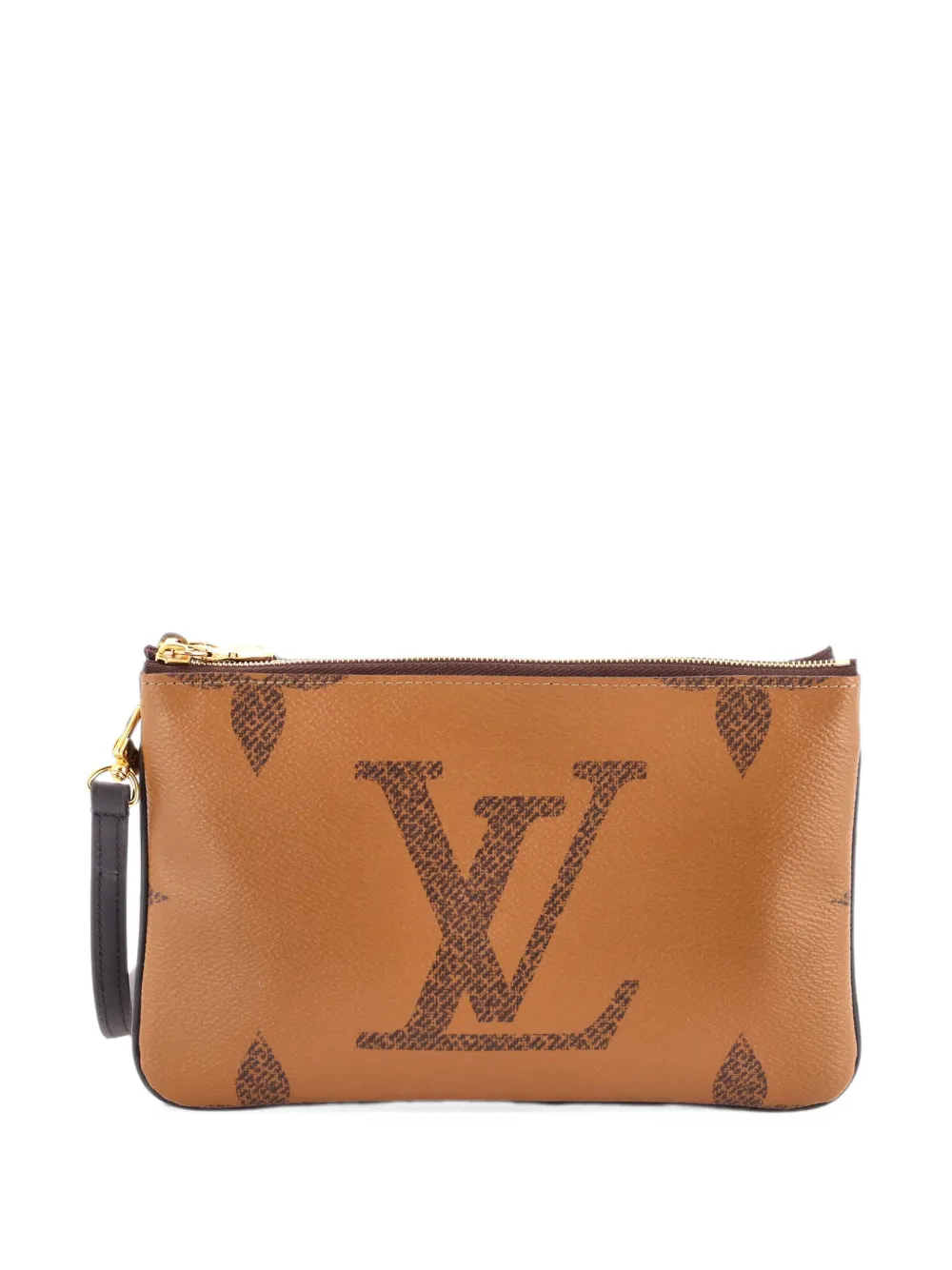 Louis Vuitton Pre-Owned Double Zip Pochette Reverse Monogram Giant clutch bag - Braun