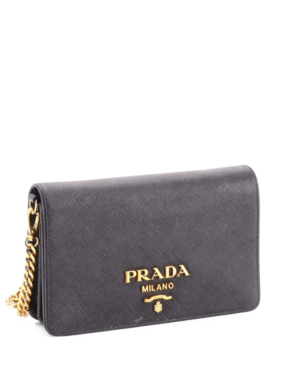 Prada Pre-Owned Chain Wallet Saffiano Leather crossbody bag - Nero