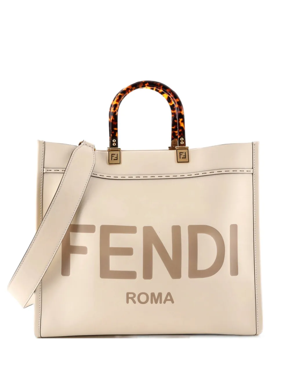 Fendi Pre-Owned Sunshine Shopper Leather Medium tote bag - Weiß