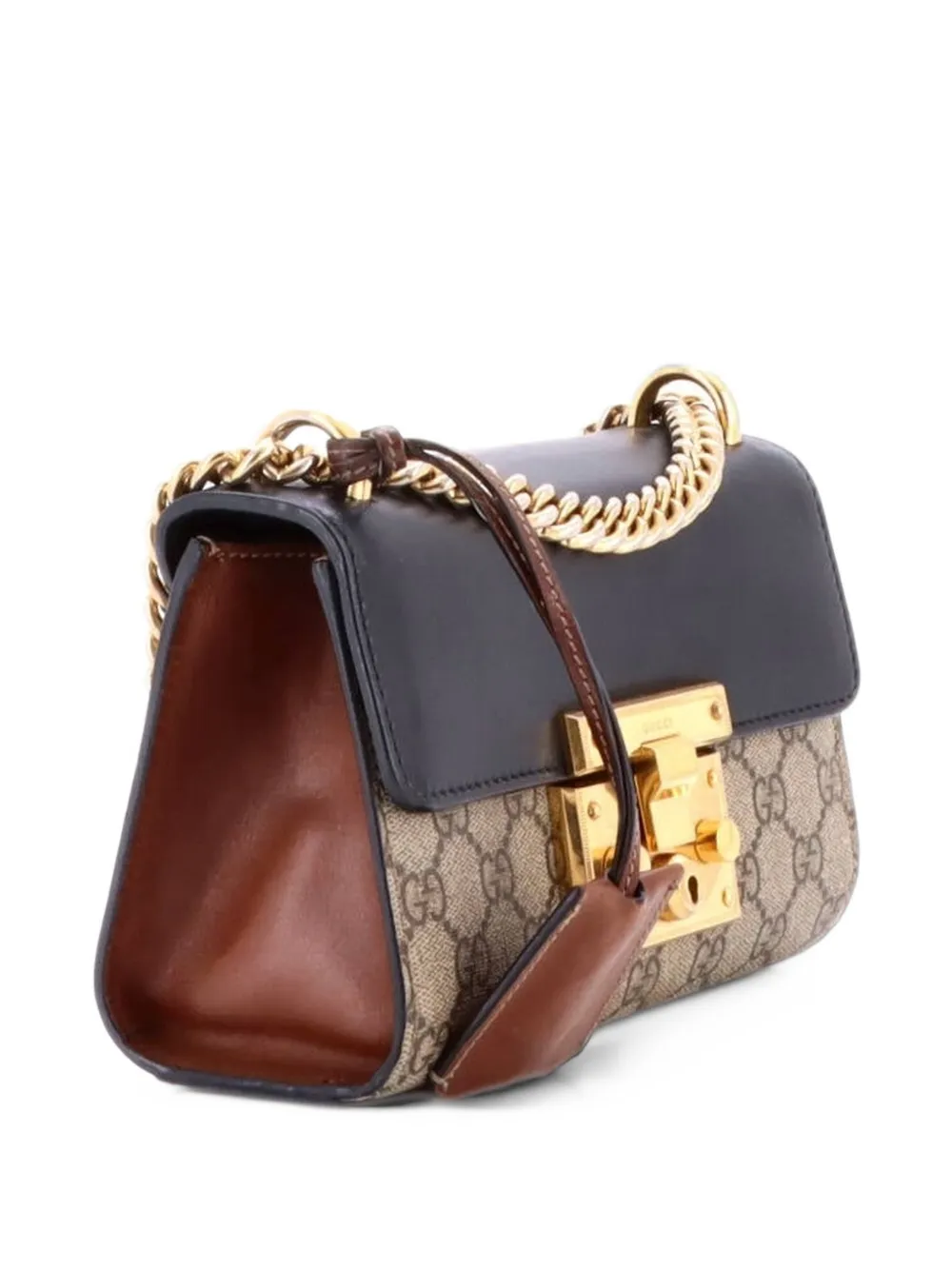 Gucci Pre-Owned Padlock Shoulder Bag GG Coated Canvas and Leather Small crossbody bag - Nero