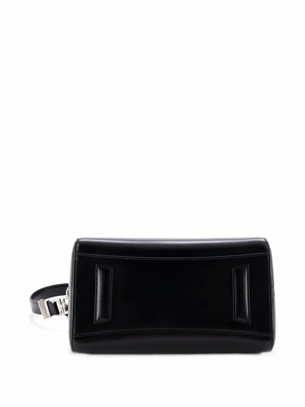 Pre-owned Givenchy Antigona Bag Glazed Leather Small Satchel In Black