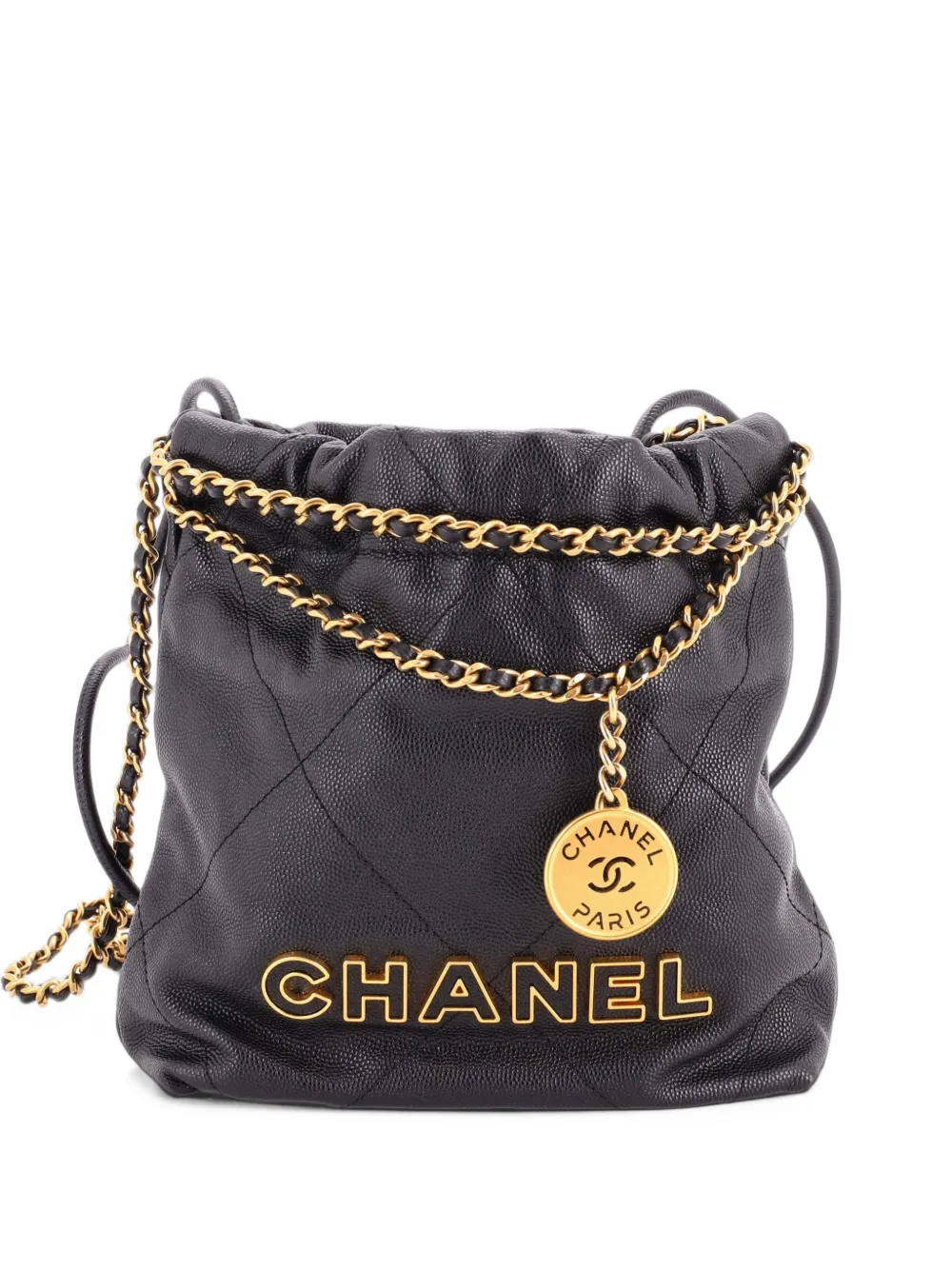 CHANEL Pre-Owned 22 Chain Quilted Caviar Mini hobo bag - Schwarz