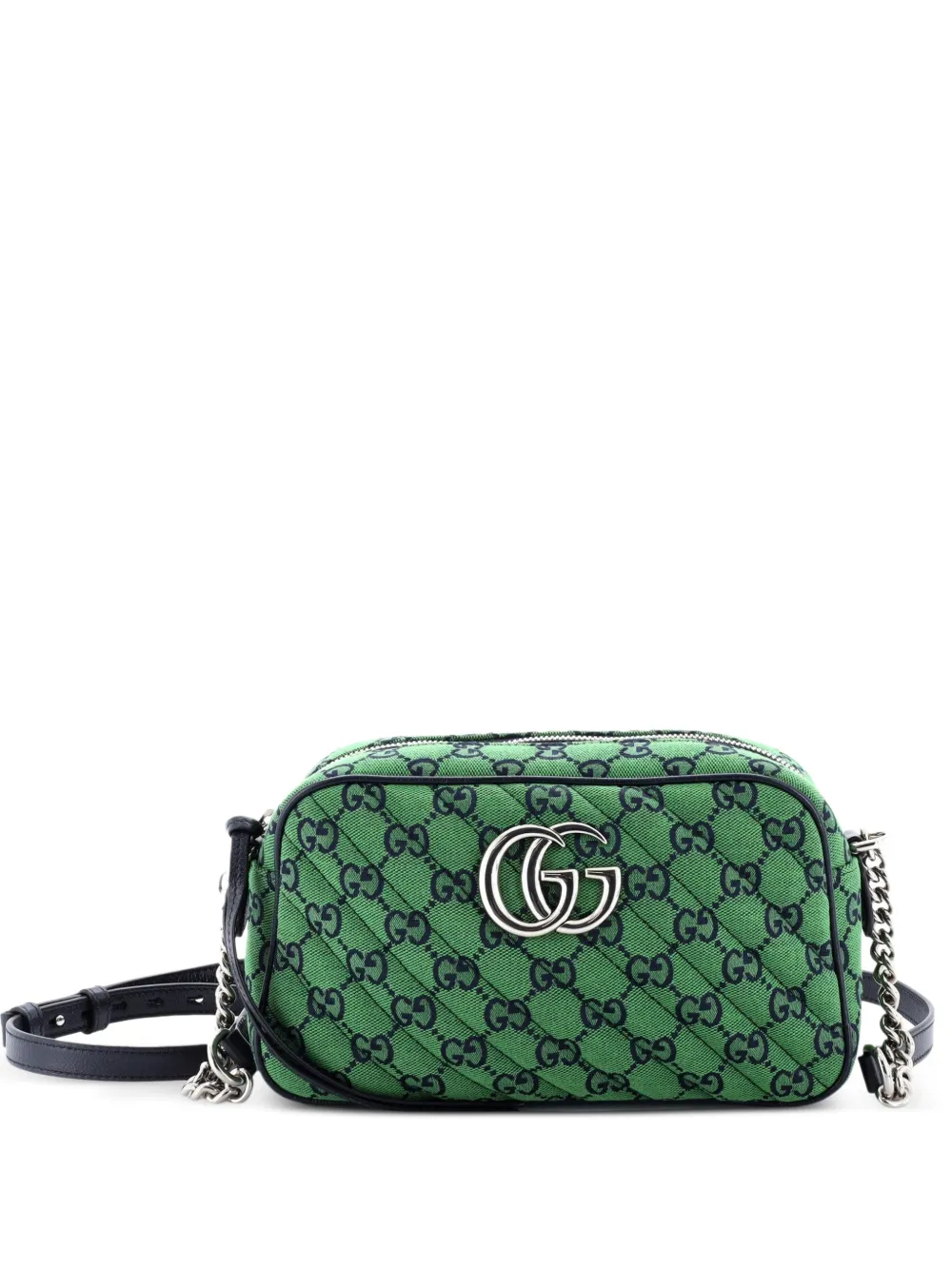 Gucci Pre-Owned GG Marmont Shoulder Bag Diagonal Quilted GG Canvas with Leather Small crossbody bag - Verde