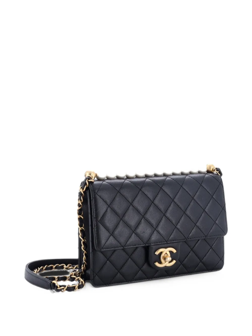 CHANEL Pre-Owned Chic Pearls Flap Bag Quilted Lambskin Small shoulder bag - Schwarz