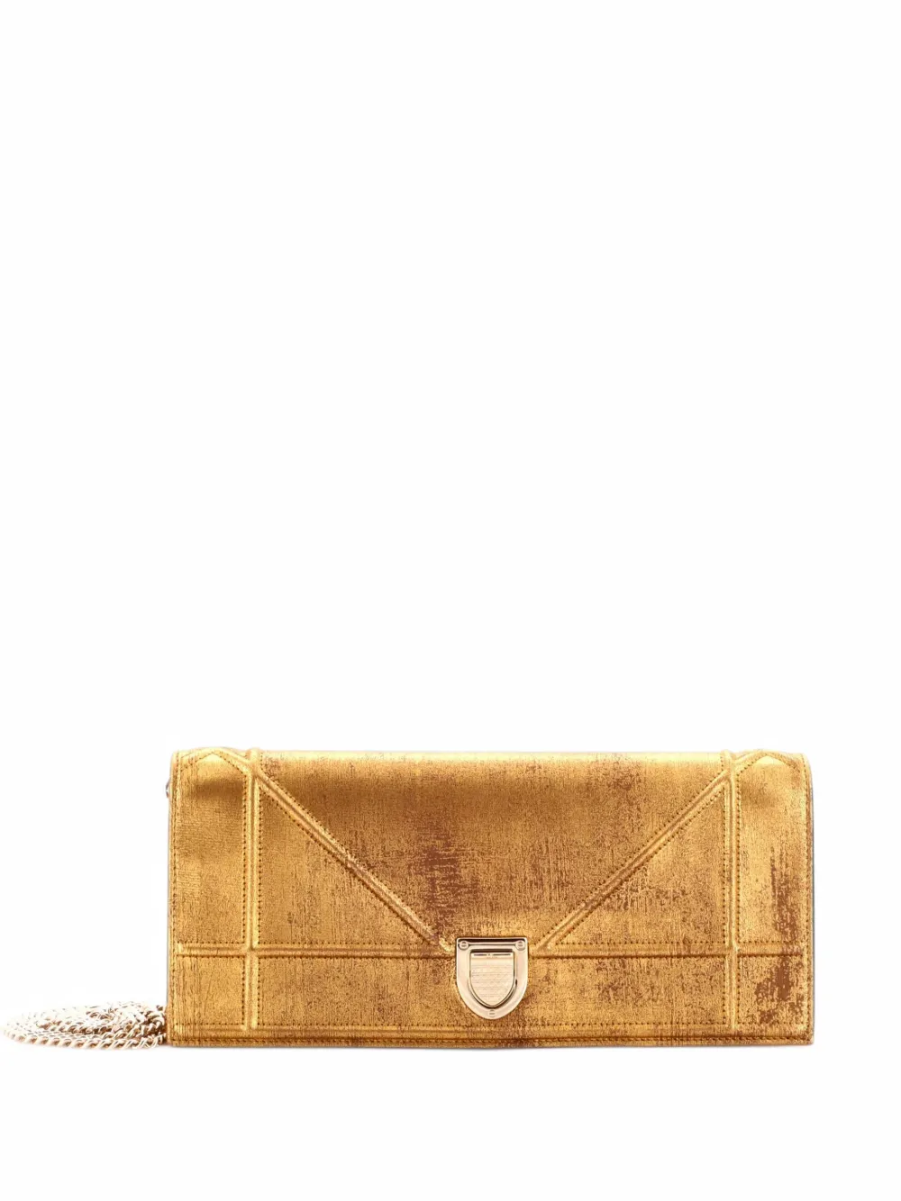 Christian Dior Pre-Owned Diorama Chain Leather clutch bag - Gold