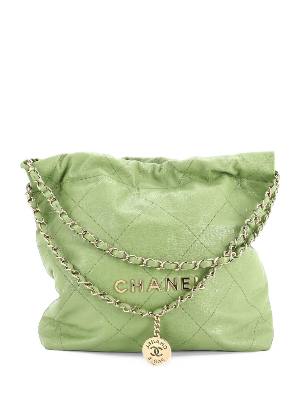 CHANEL Pre-Owned 22 Chain Quilted Caviar Small hobo bag - Grün