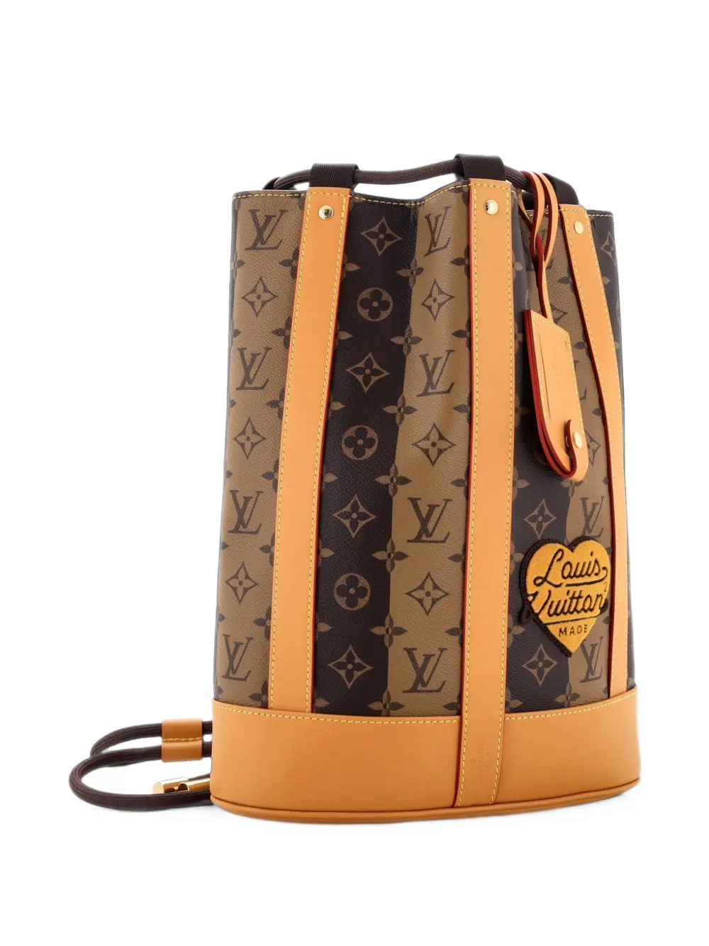 Louis Vuitton Pre-Owned Nigo Randonnee Limited Edition Stripes Monogram Canvas backpack - Braun