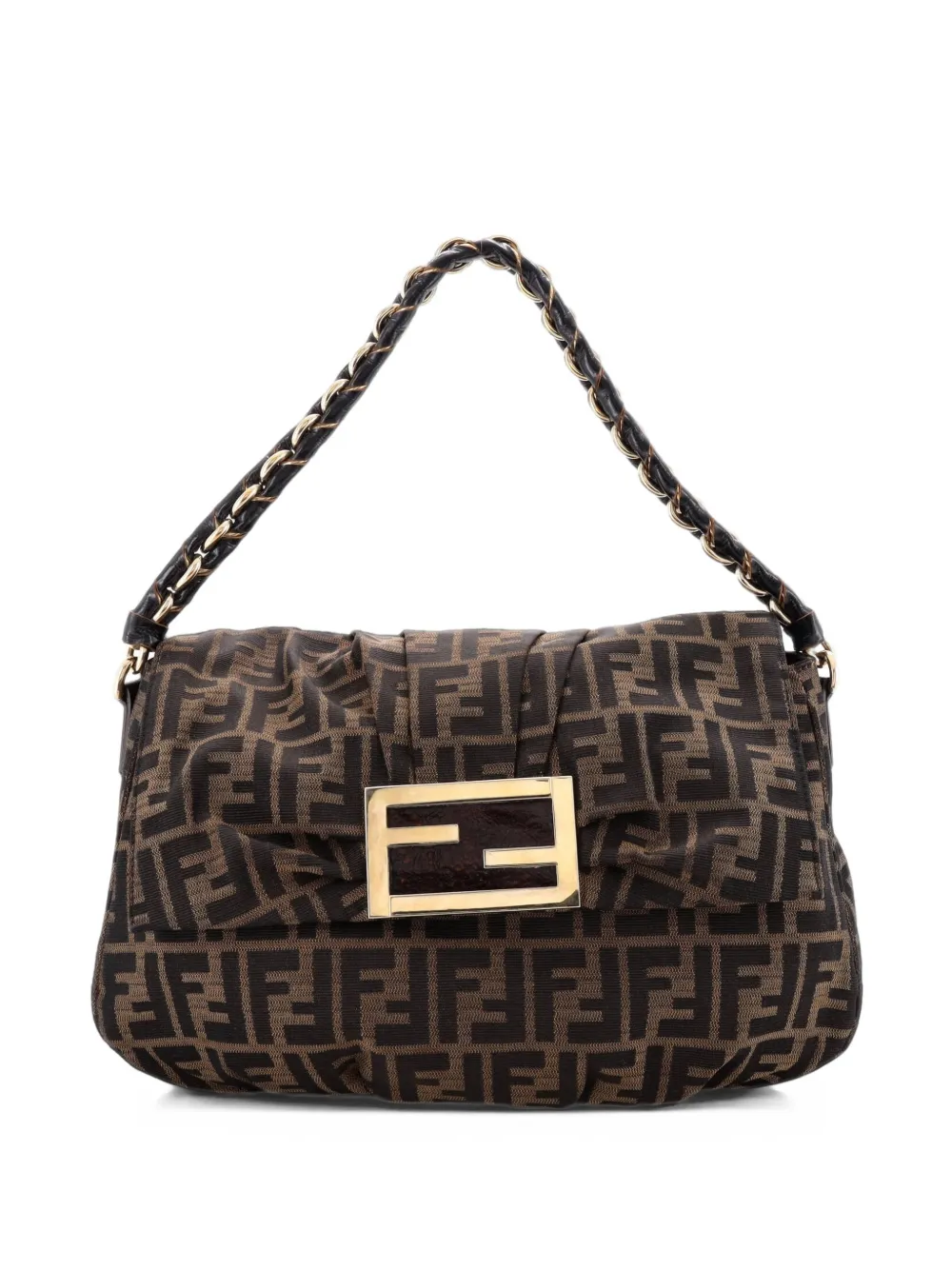 Fendi Pre-Owned Mia Flap Bag Zucca Canvas shoulder bag - Brown
