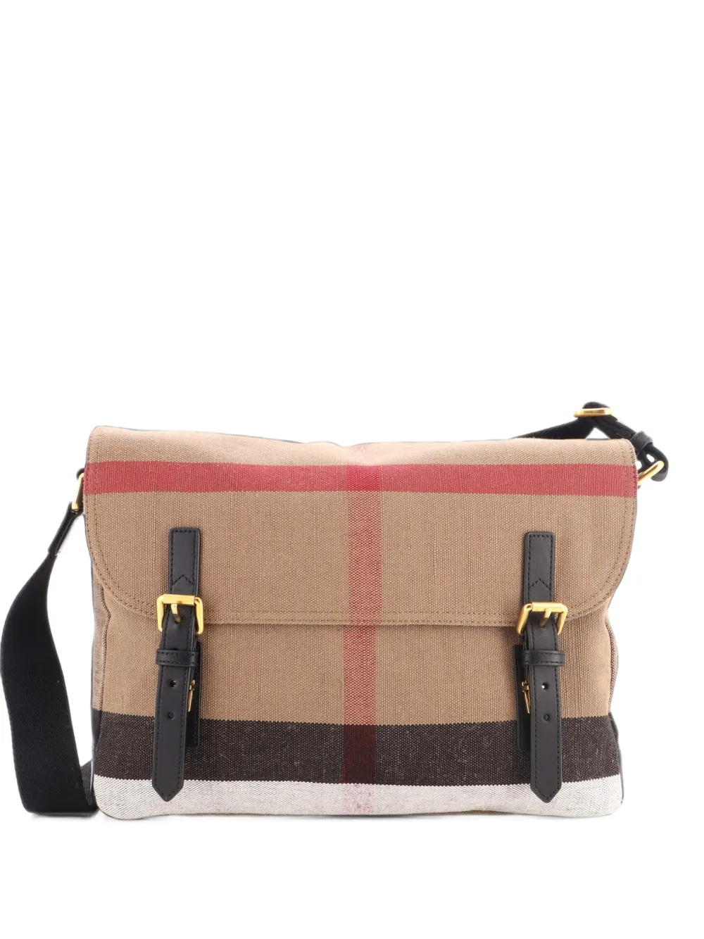 Burberry Pre-Owned Baildon Messenger Bag House Check Canvas Large crossbody bag - Braun