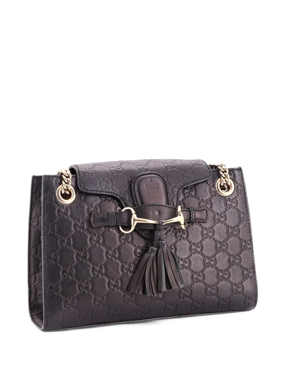 Gucci Pre-Owned Emily Chain Flap Guccissima Leather Small shoulder bag - Schwarz