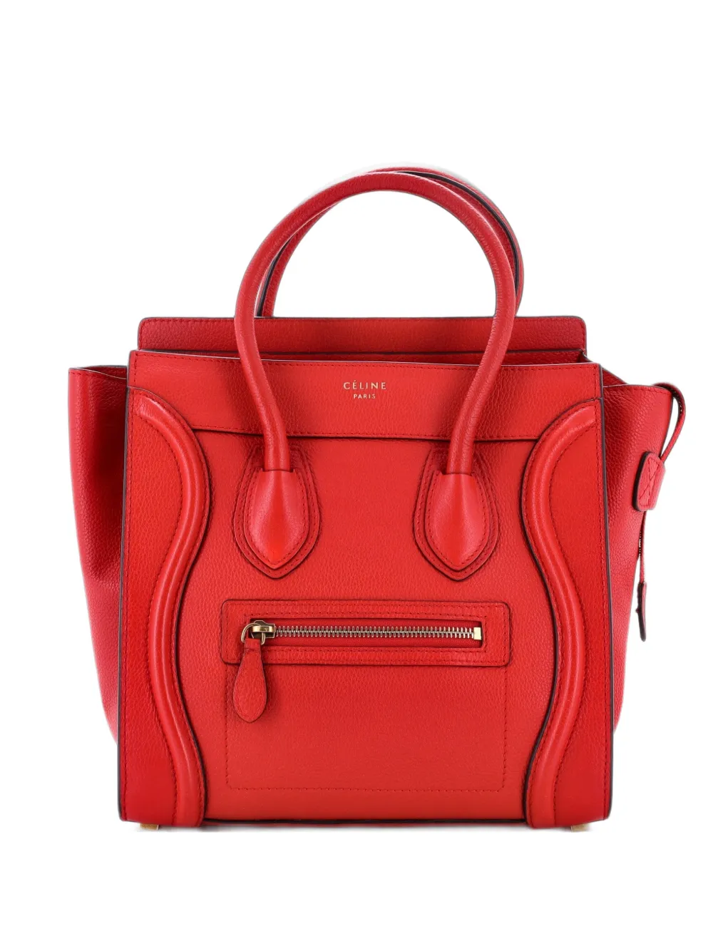 Celine Pre-Owned Luggage Bag Grainy Leather Micro tote bag - Rot