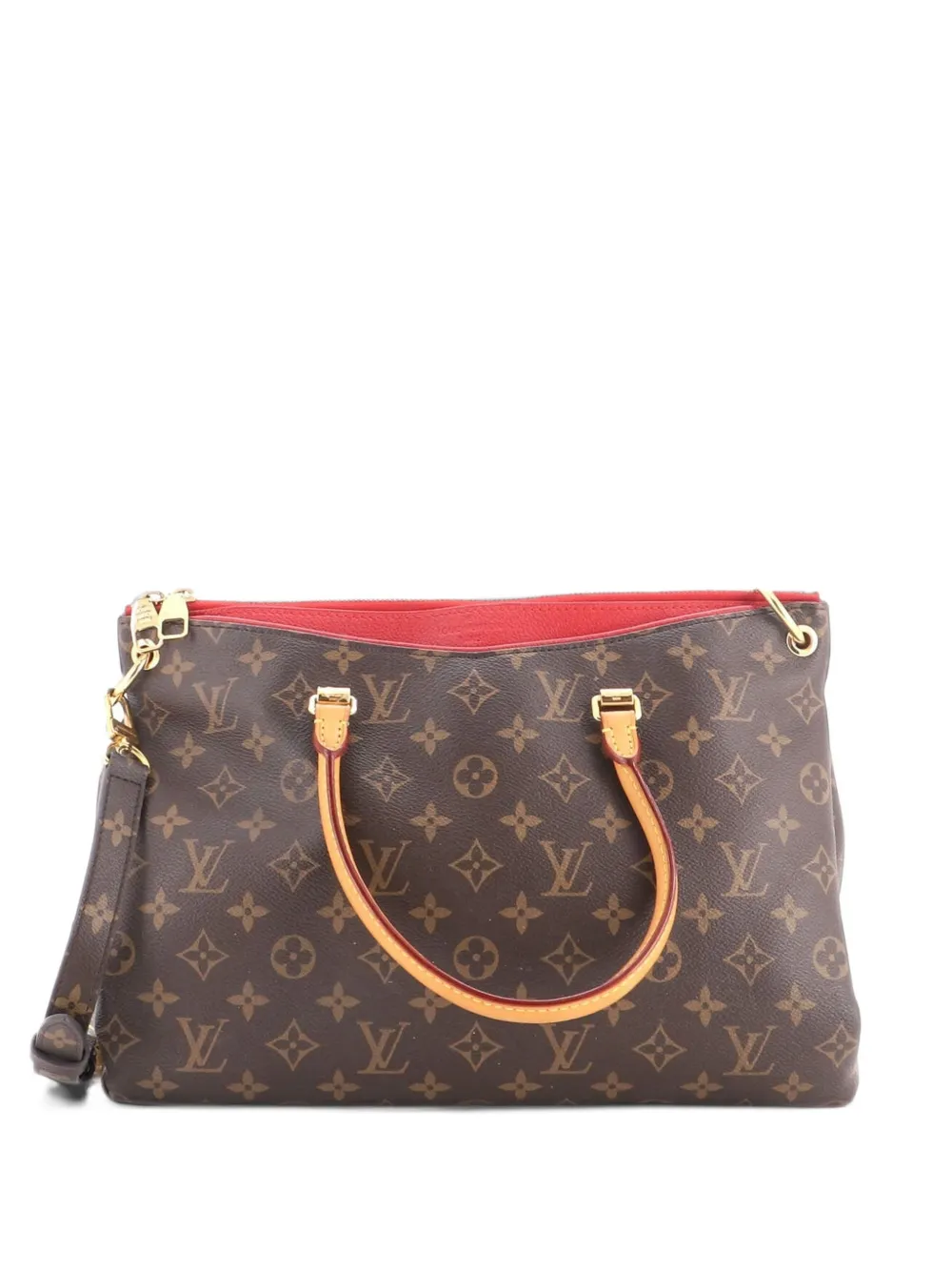 Louis Vuitton Pre-Owned Pallas Tote Monogram Canvas with Leather shoulder bag - Braun
