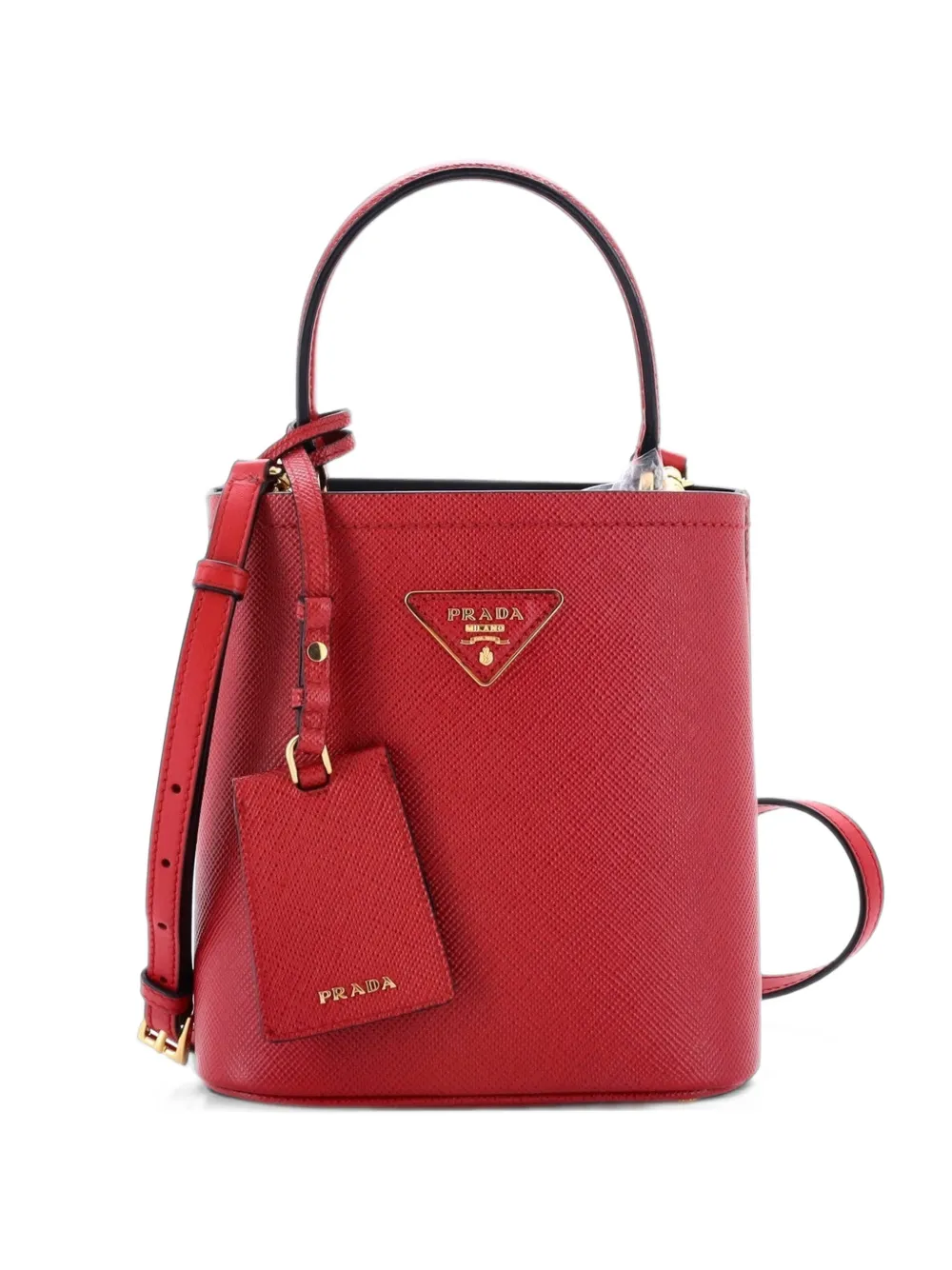 Prada Pre-Owned Panier Saffiano Leather Small bucket bag - Rot