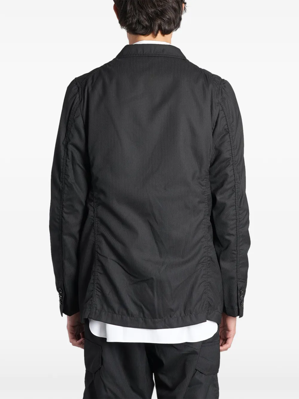Comme Des Garçons Shirt single-breasted dobby-stripe blazer Zwart