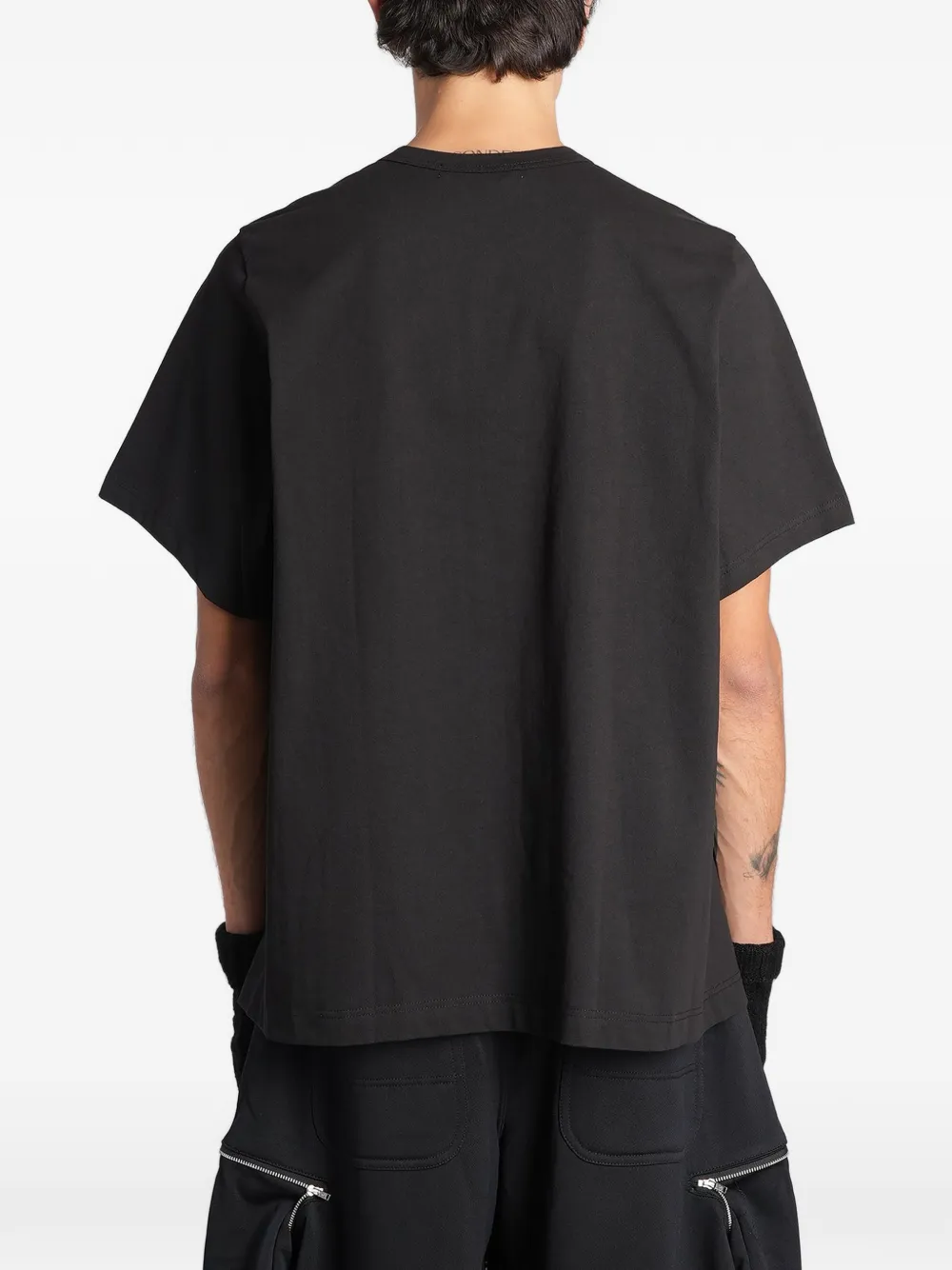 Comme Des Garçons Shirt stepped-hem T-shirt Zwart