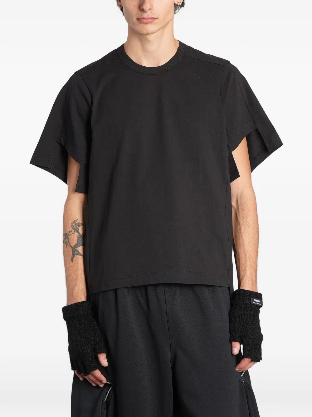 Comme Des Garçons Shirt stepped-hem T-shirt Zwart