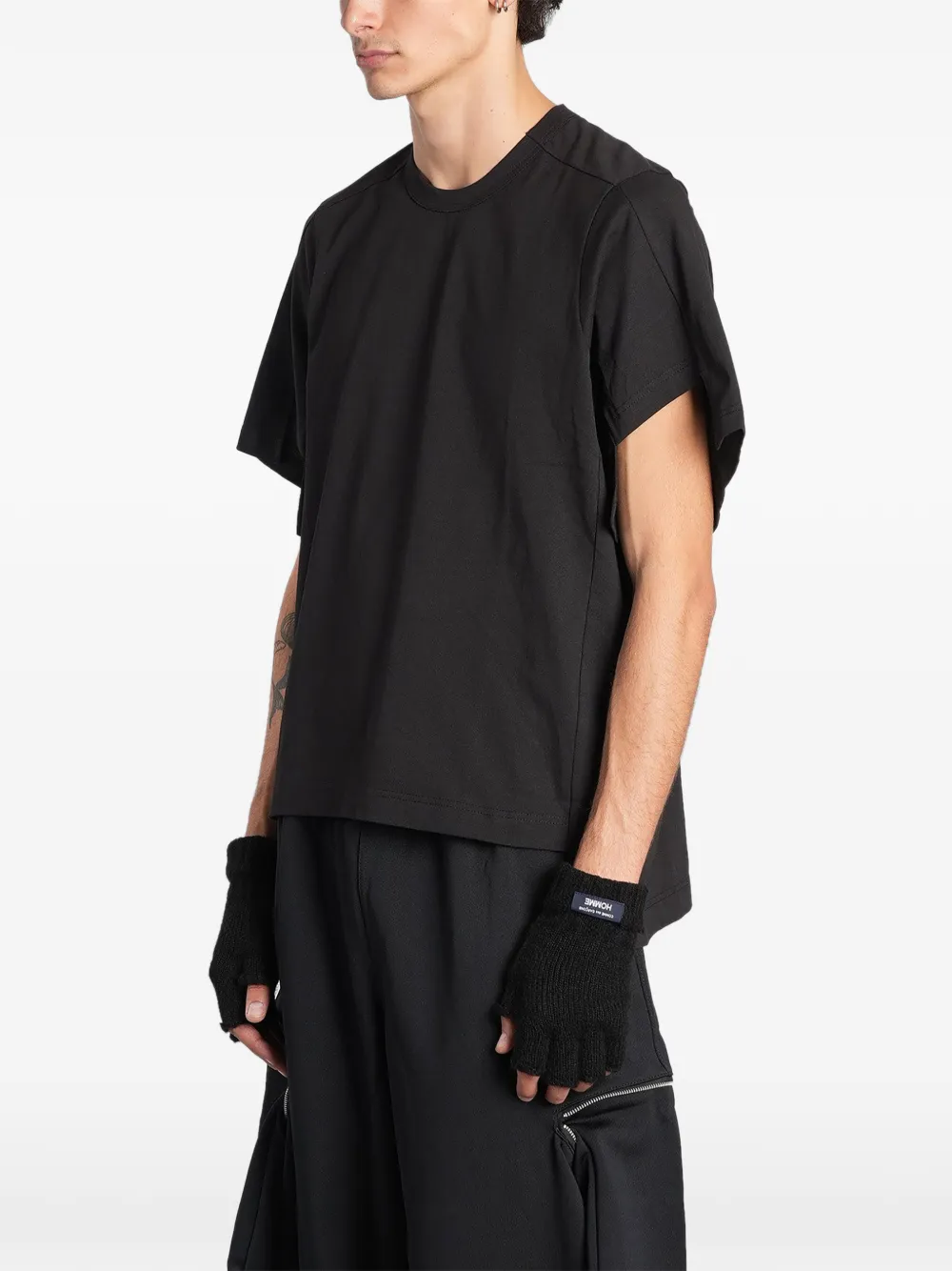 Comme Des Garçons Shirt stepped-hem T-shirt Zwart