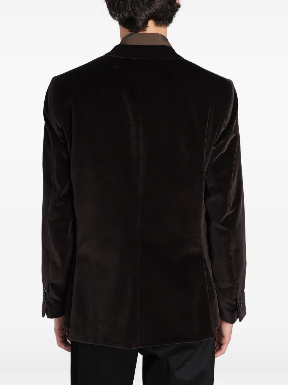 Paul Smith velvet-effect single-breasted blazer Bruin
