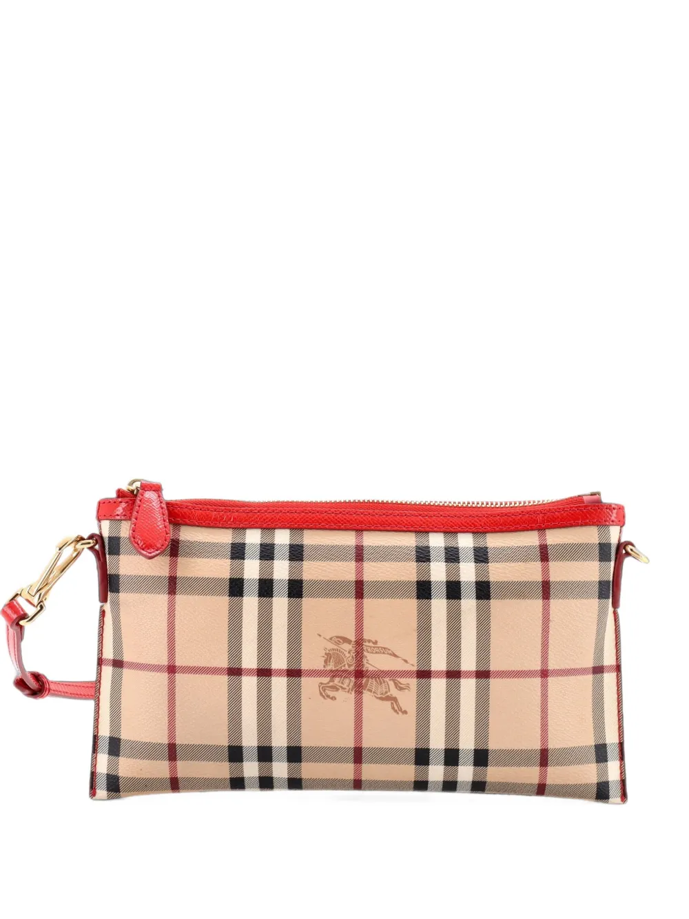 Burberry Pre-Owned Peyton Haymarket Coated Canvas crossbody bag - Red