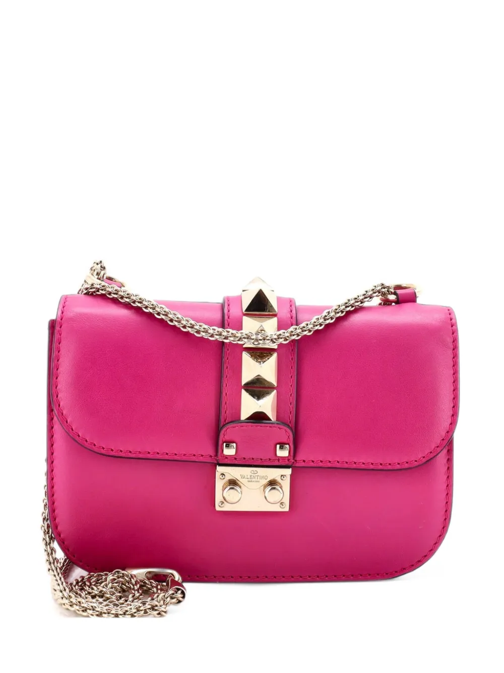 Valentino Garavani Pre-Owned Glam Lock Leather Small shoulder bag - Rosa
