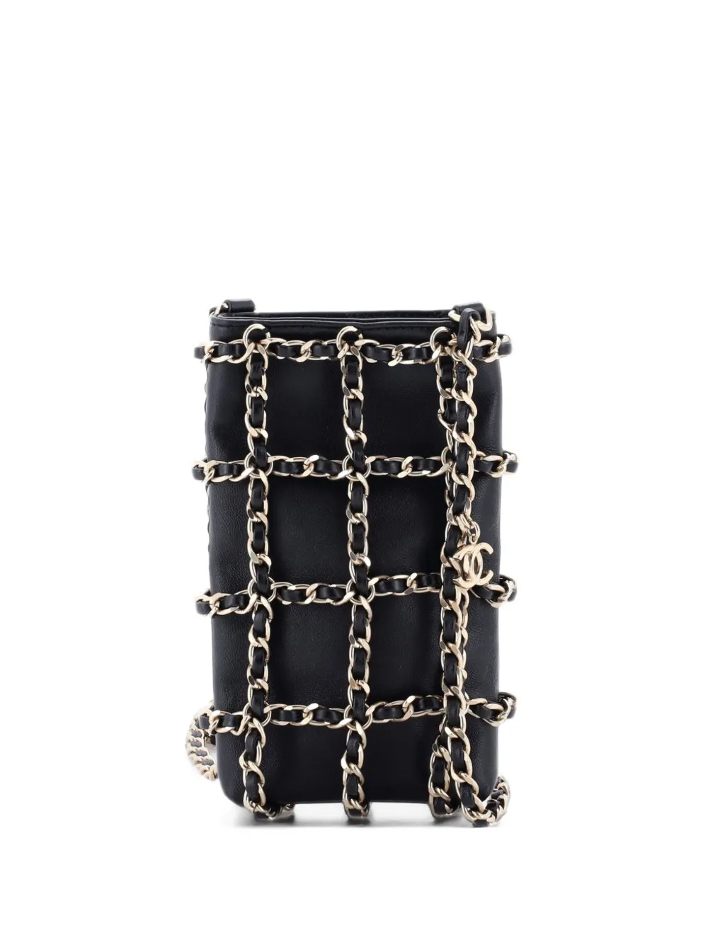 CHANEL Pre-Owned Tech Me Out With Chain Lambskin clutch bag - Schwarz