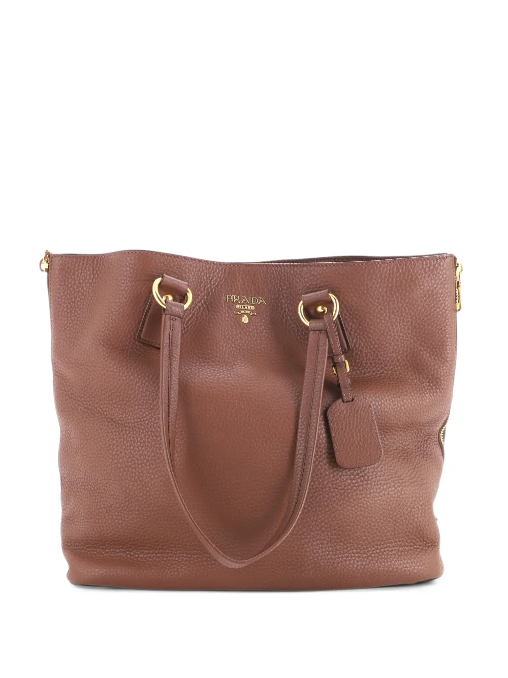 Prada Pre-Owned Side Zip Shopper Vitello Daino Large tote bag - Marrone