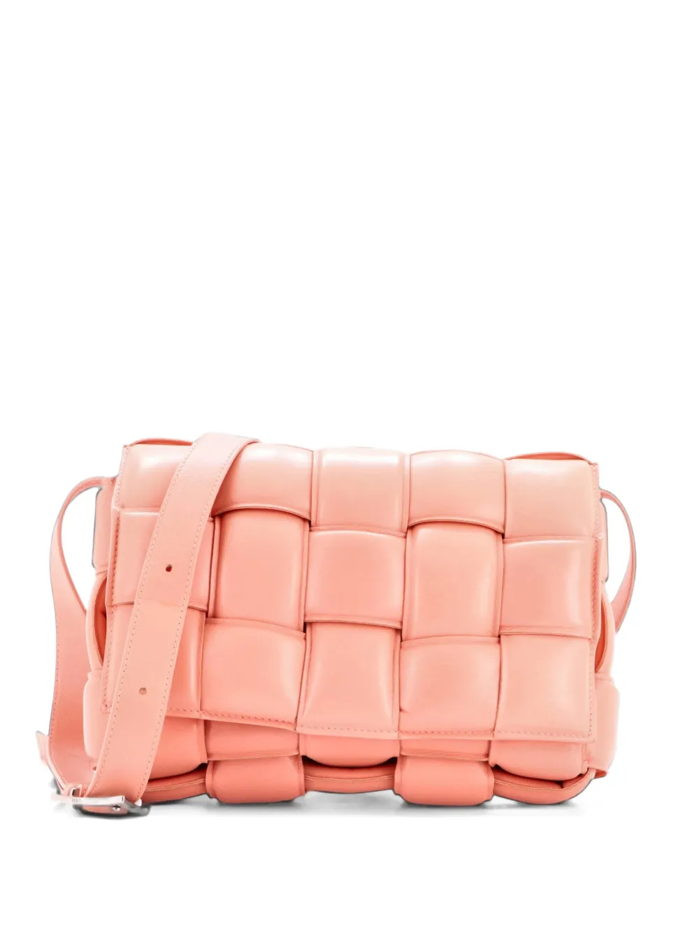 Bottega Veneta Pre-Owned Cassette Padded Maxi Intrecciato Leather crossbody bag - Pink