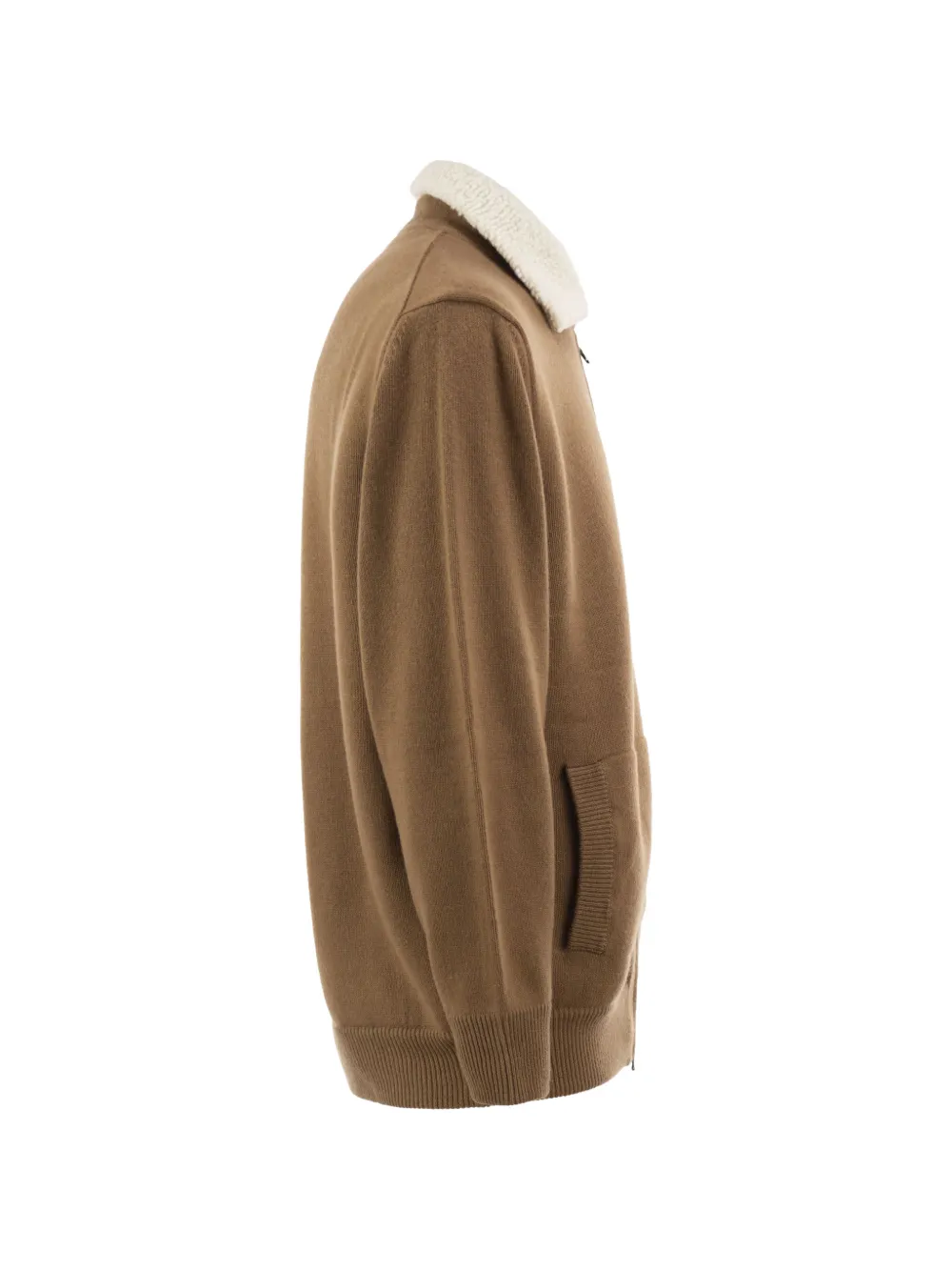 Kiton shearling-effect collar cardigan Bruin