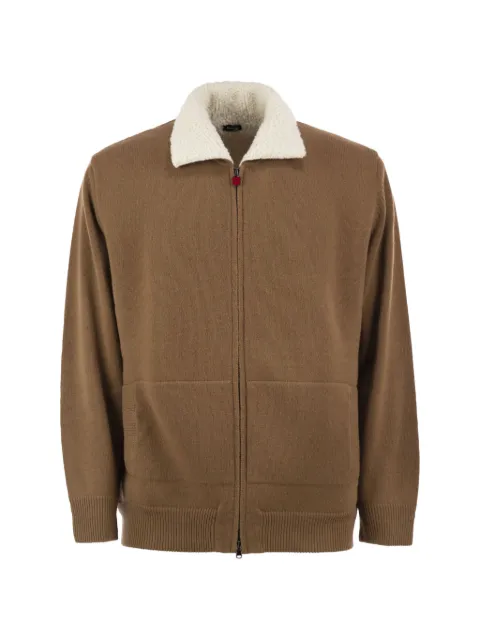 Kiton shearling-effect collar cardigan