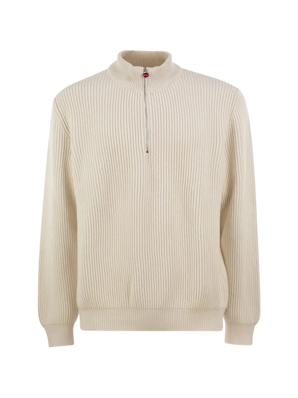 Kiton ribbed-knit half-zip sweater - Nude