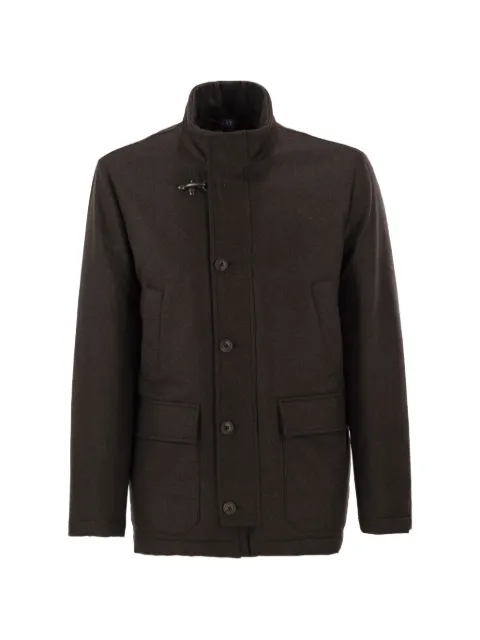 Fay hook-fastening suede-detail jacket