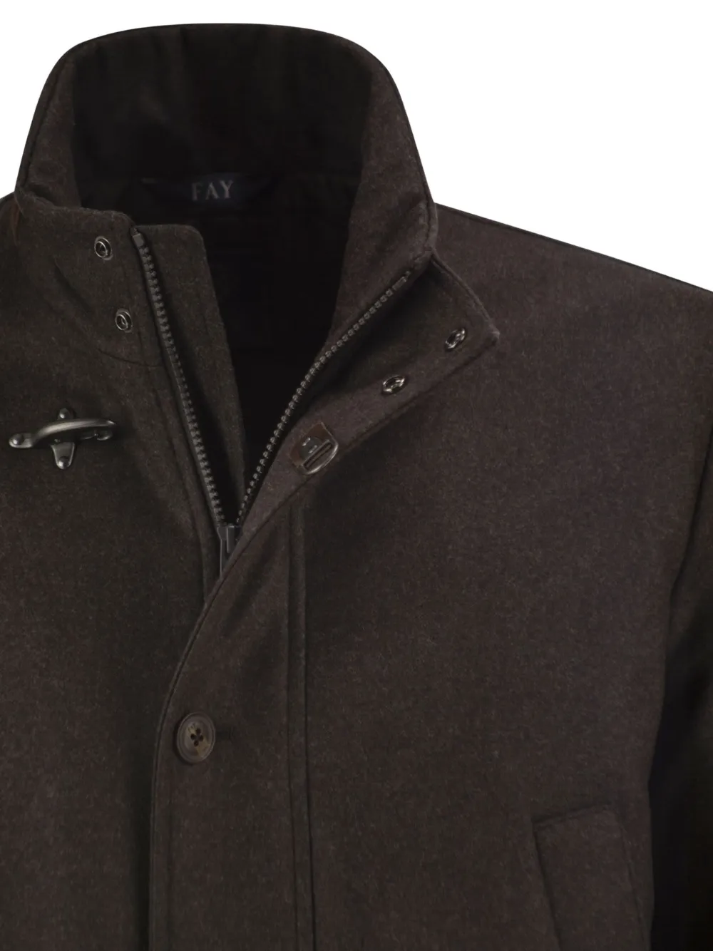Fay hook-fastening suede-detail jacket Bruin