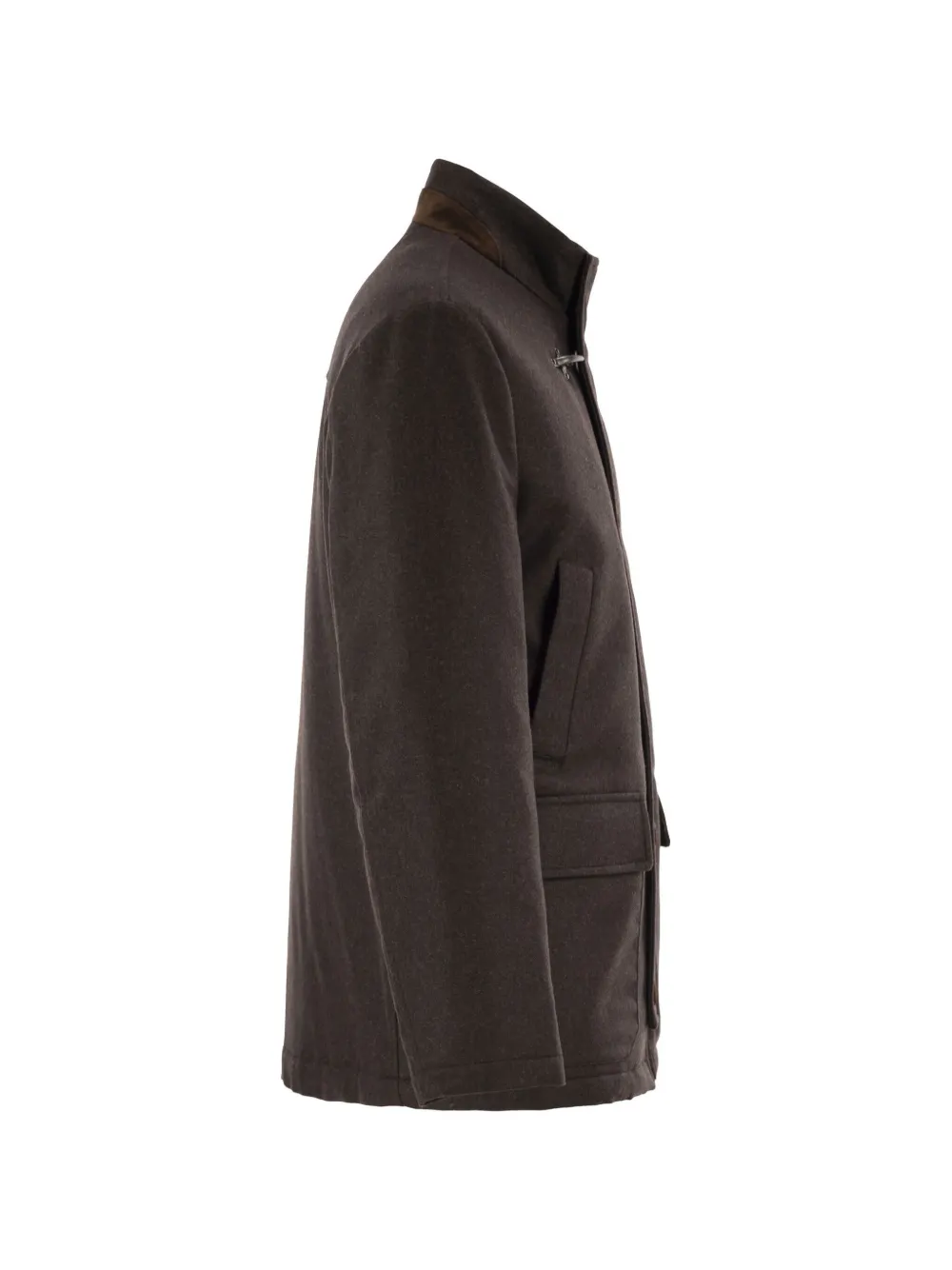 Fay hook-fastening suede-detail jacket Bruin