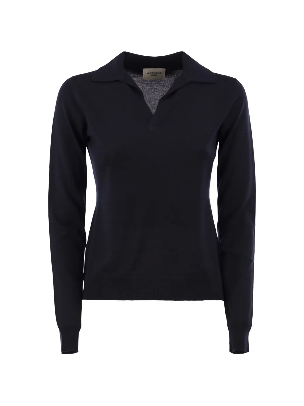 Weekend Max Mara Cappa wool and cashmere yarn polo shirt - navy - Blau