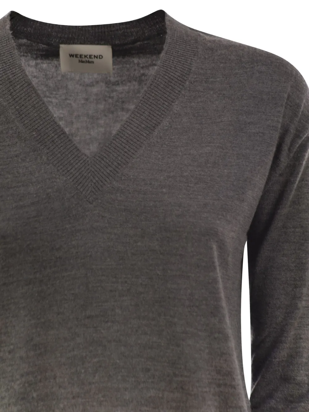 Weekend Max Mara Fiocchi fine-knit V-neck sweater Grijs