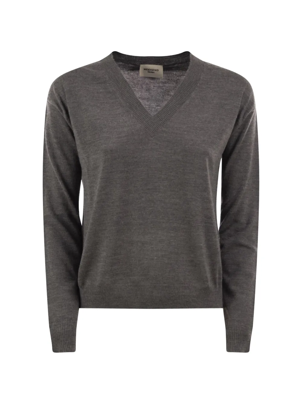 Weekend Max Mara Fiocchi fine-knit V-neck sweater Grijs