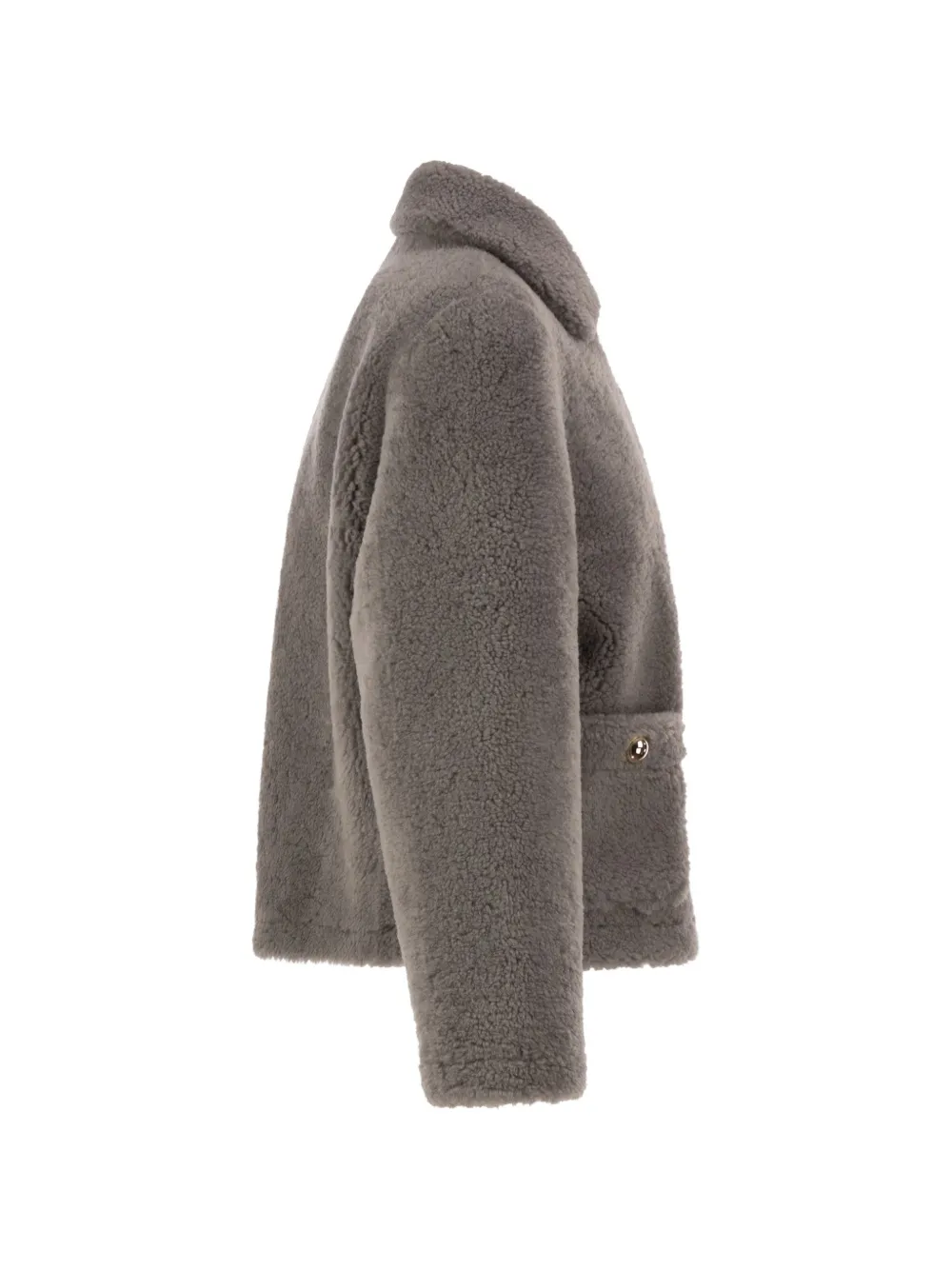 Fay hook-fastening shearling jacket Grijs