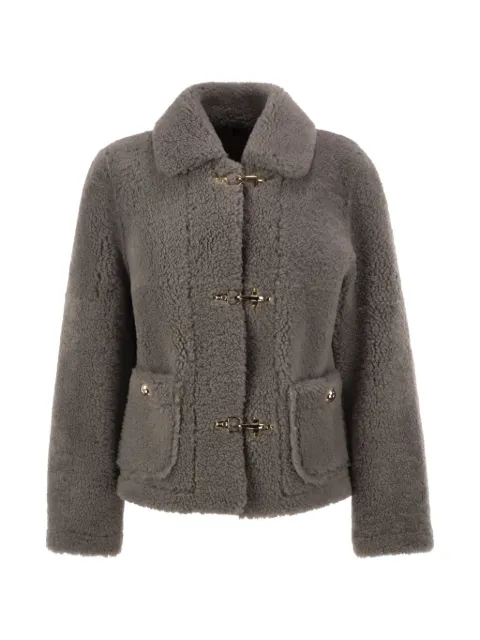 Fay hook-fastening shearling jacket