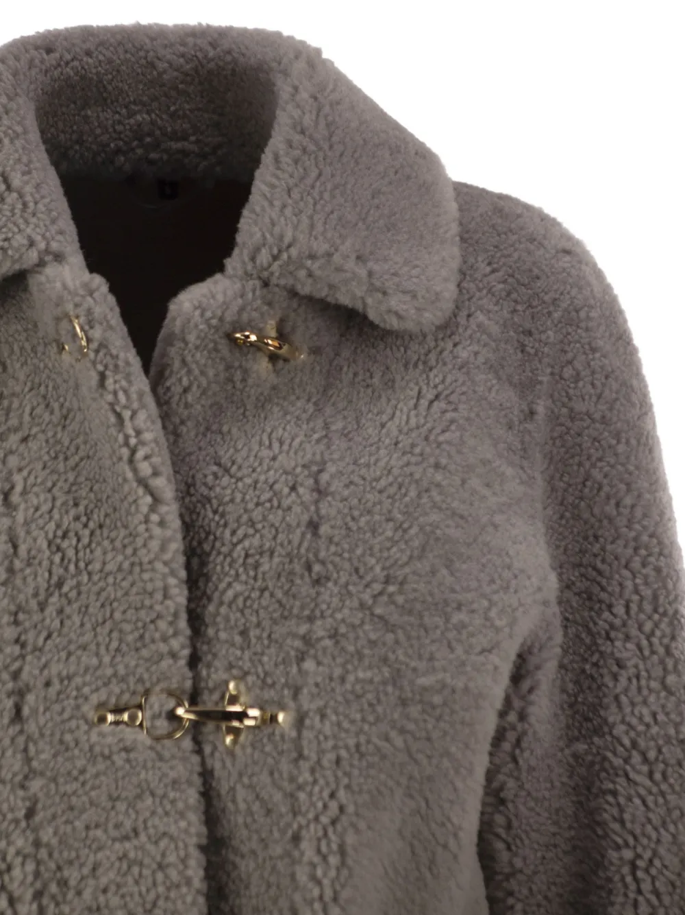 Fay hook-fastening shearling jacket Grijs