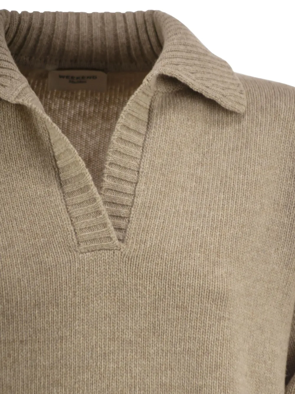 Weekend Max Mara polo-collar dropped-shoulder sweater Beige