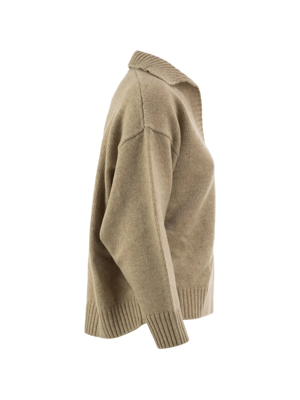 Weekend Max Mara polo-collar dropped-shoulder sweater Beige