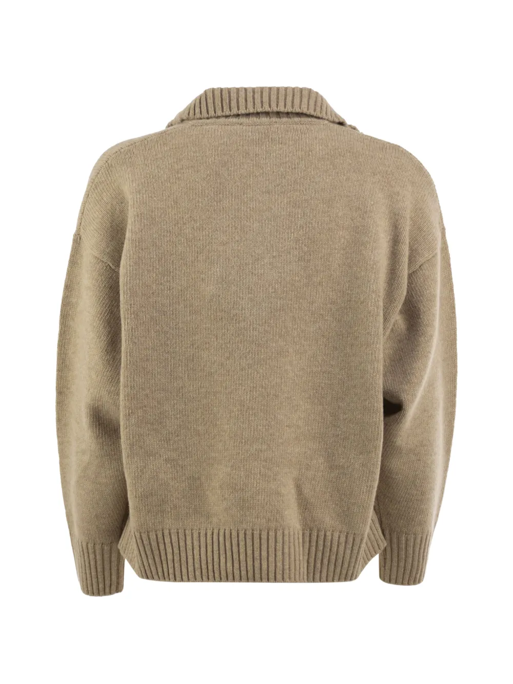 Weekend Max Mara polo-collar dropped-shoulder sweater Beige