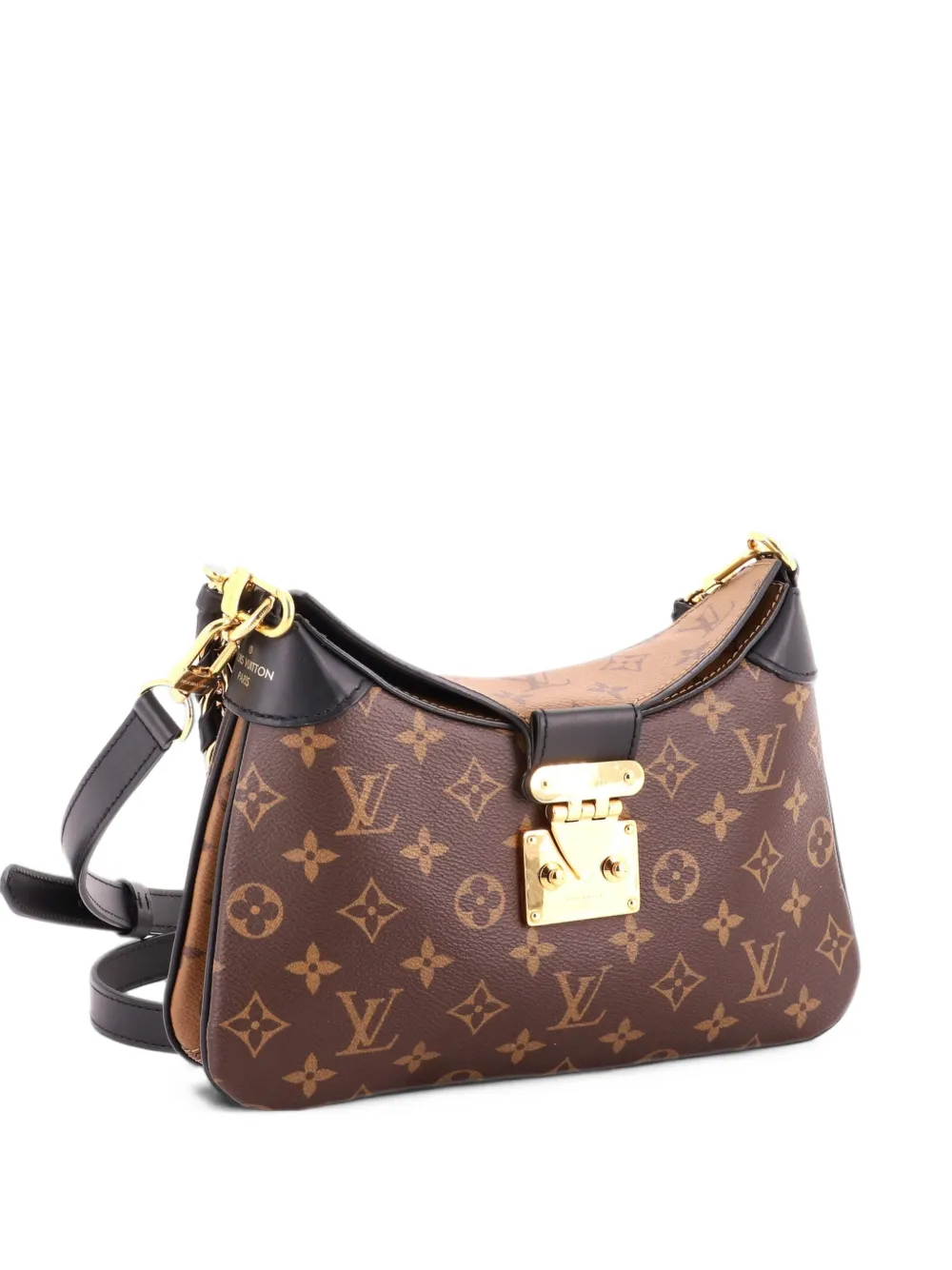 Louis Vuitton Pre-Owned LV Twinny Handbag Monogram Canvas and Reverse Monogram Canvas with Leather shoulder bag - Schwarz